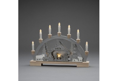 Konstsmide 7 Candle Wooden Nativity Silhouette (45 x 33cm)